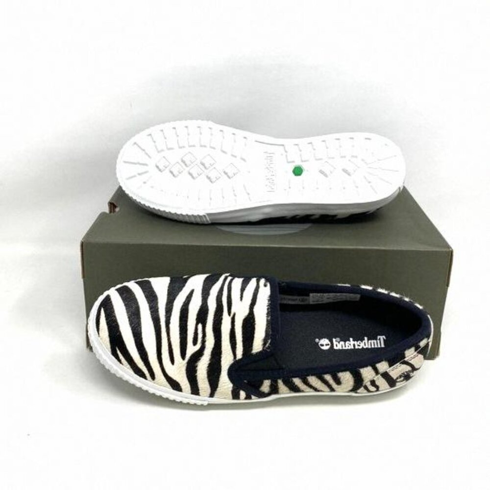 Timberland BX2 WOMEN SKYLA BAY SLIP ON ZEBRA LEATHER Black BX2 0A2GW6 TB White - Picture 6 of 11